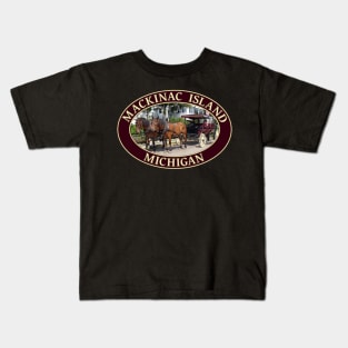 Horse and Carriage on Mackinac Island, Michigan Kids T-Shirt